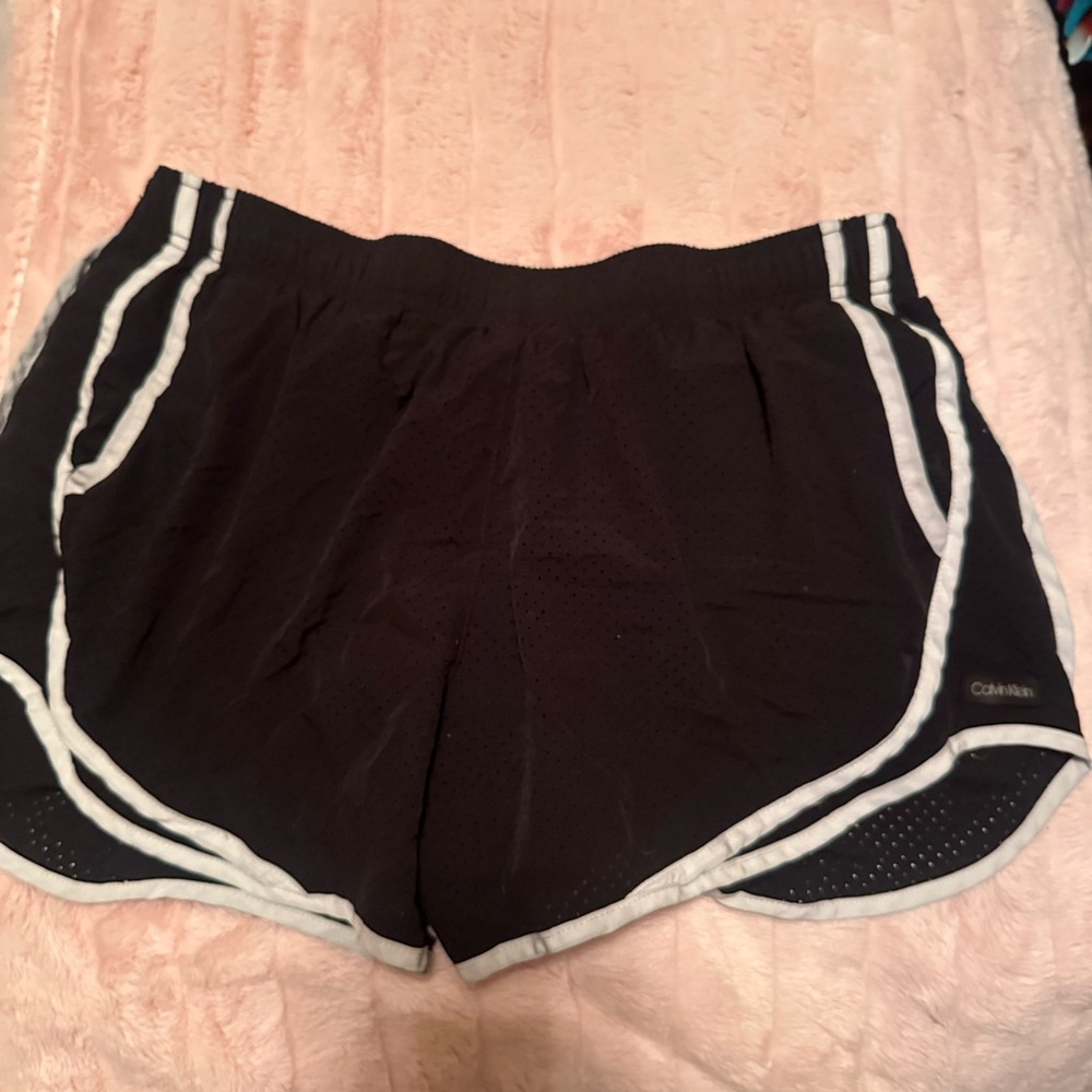 Calvin Klein Women's Black and White Athletic Shorts